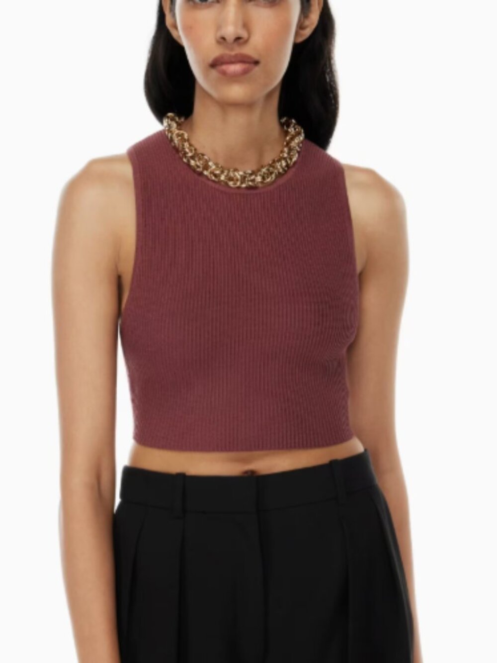 Aritzia Babaton Sculpt Knit Racer Cropped Tank